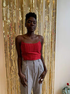 90s Ralph Lauren Red Silk Topper