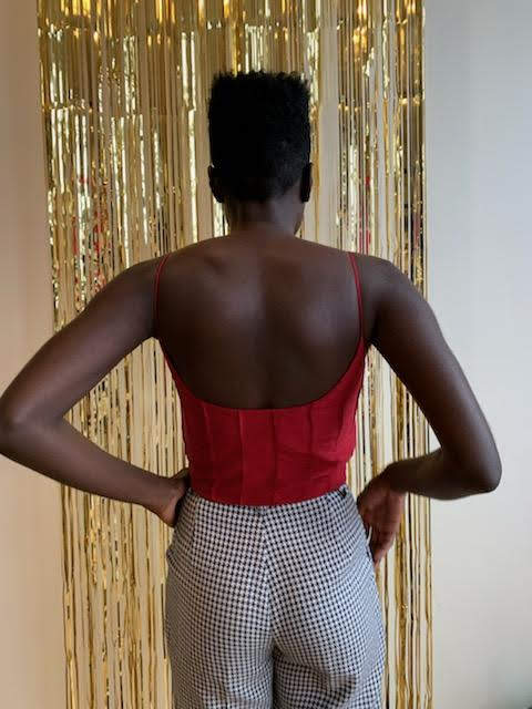 90s Ralph Lauren Red Silk Topper