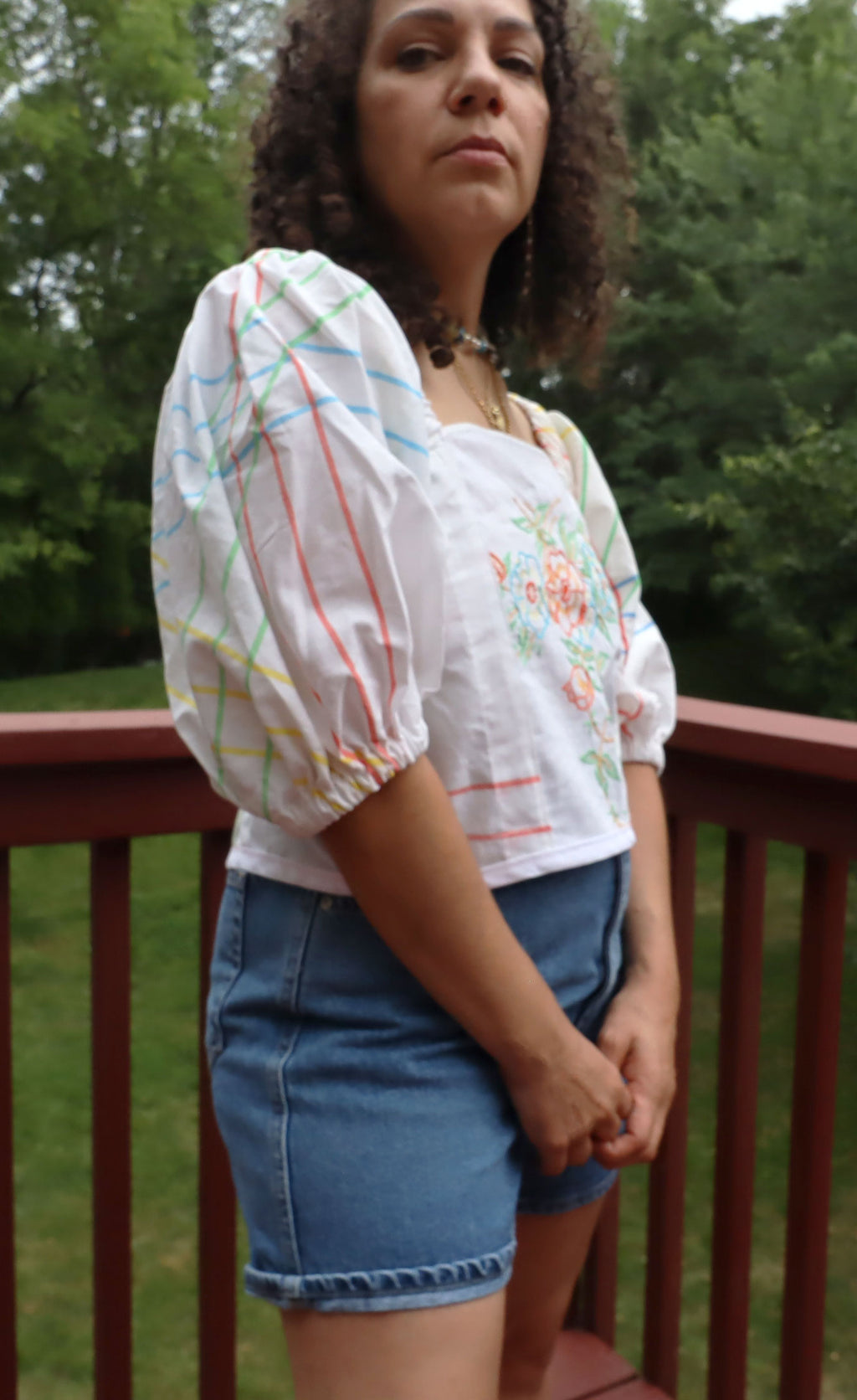 Graphy Mix Media Top - Embroidered Table Runner