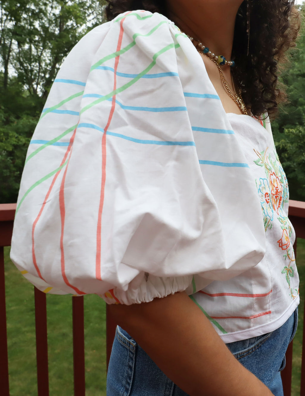 Graphy Mix Media Top - Embroidered Table Runner