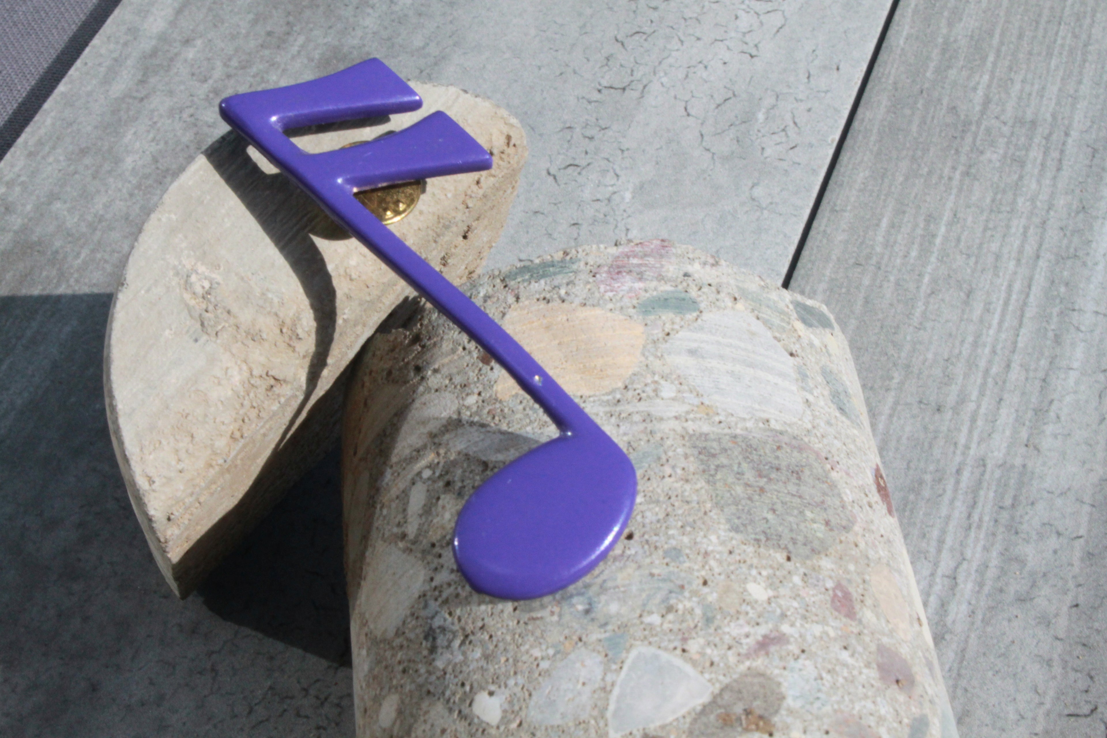 Vintage Purple Music Note Enamel Pin