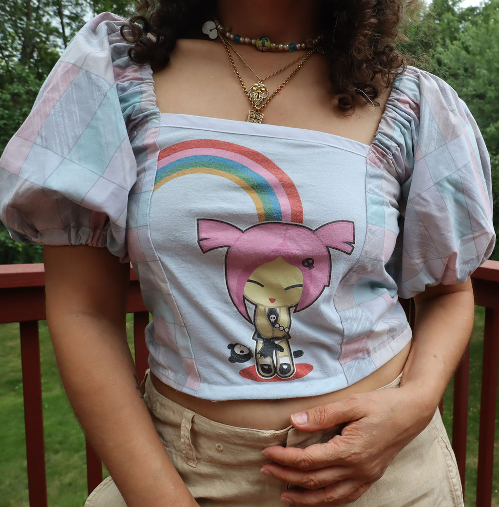 Graphy Mix Media Top - Rainbow Girl