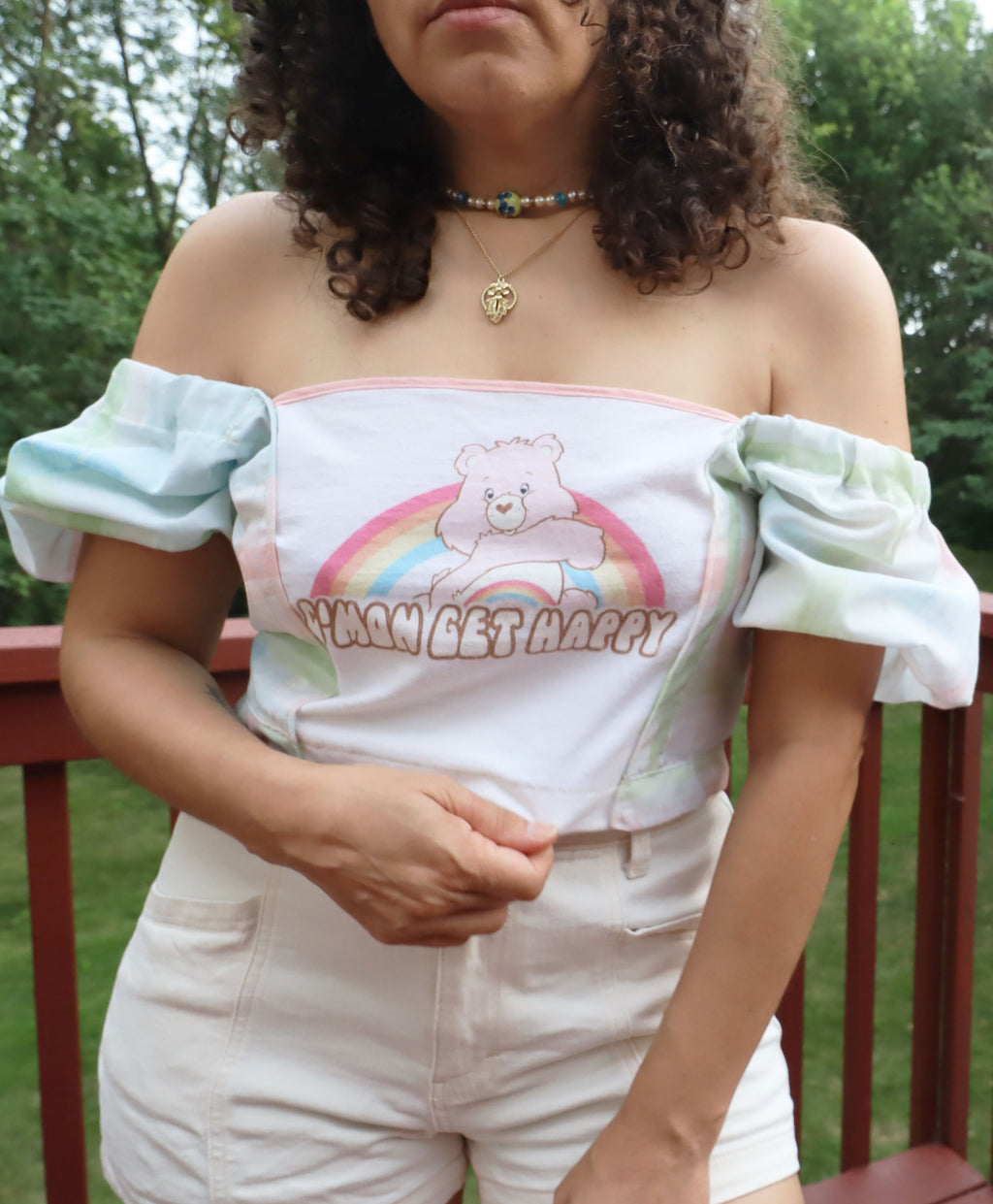 Graphy Mix Media Top - Cmon Get Happy Carebear