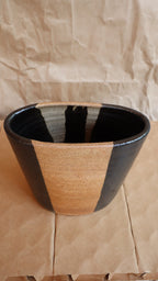 Unique Unsigned Studio Pottery Large Oblong 2-Toned Vase