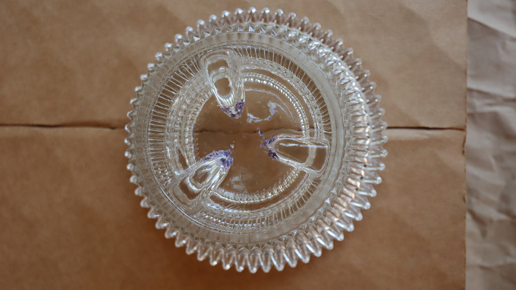 Vintage 1970s Indiana Glass Reflections Ribbed Reversible Candle Holder