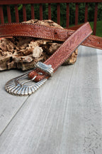 Vintage Carved Leather Belt (Only 1)