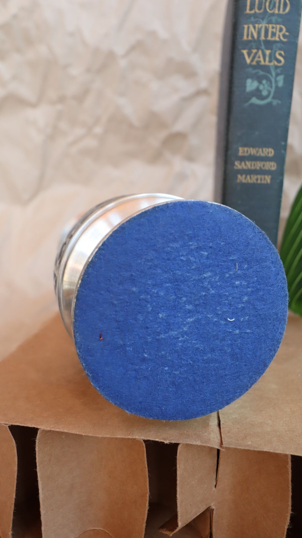 Vintage MCM Scroll Pattern Pewter Vase