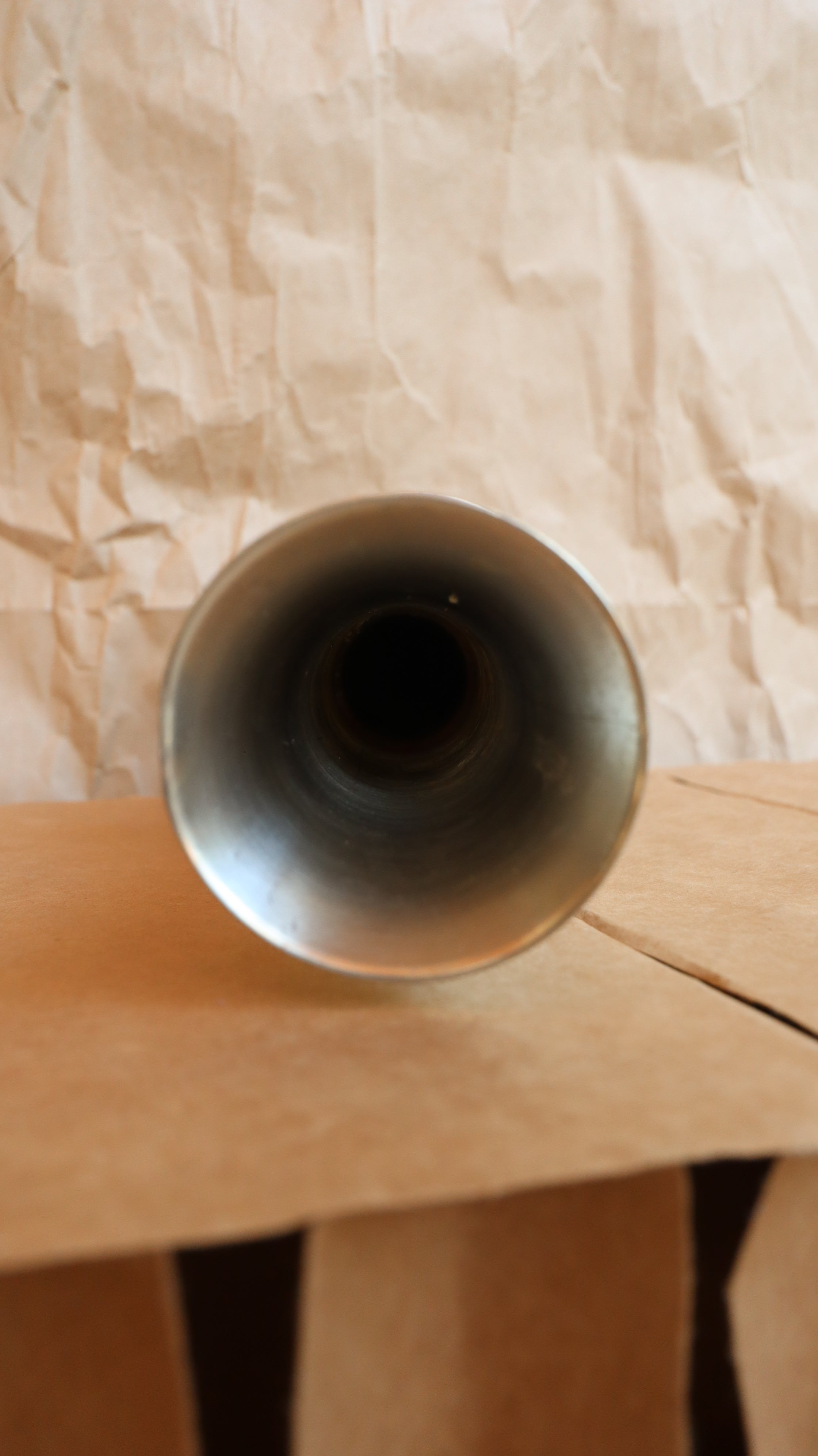 Vintage MCM Scroll Pattern Pewter Vase