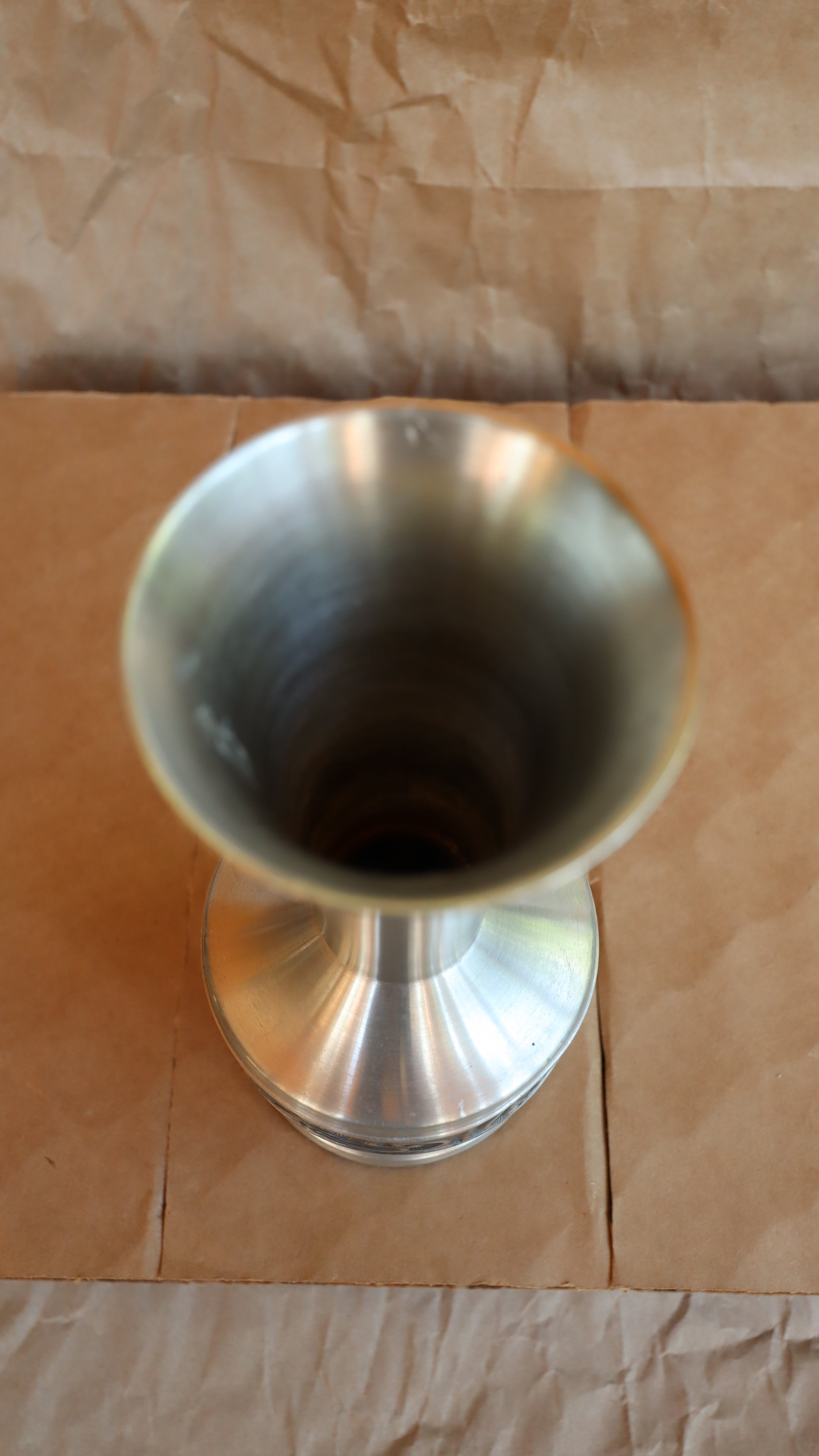 Vintage MCM Scroll Pattern Pewter Vase