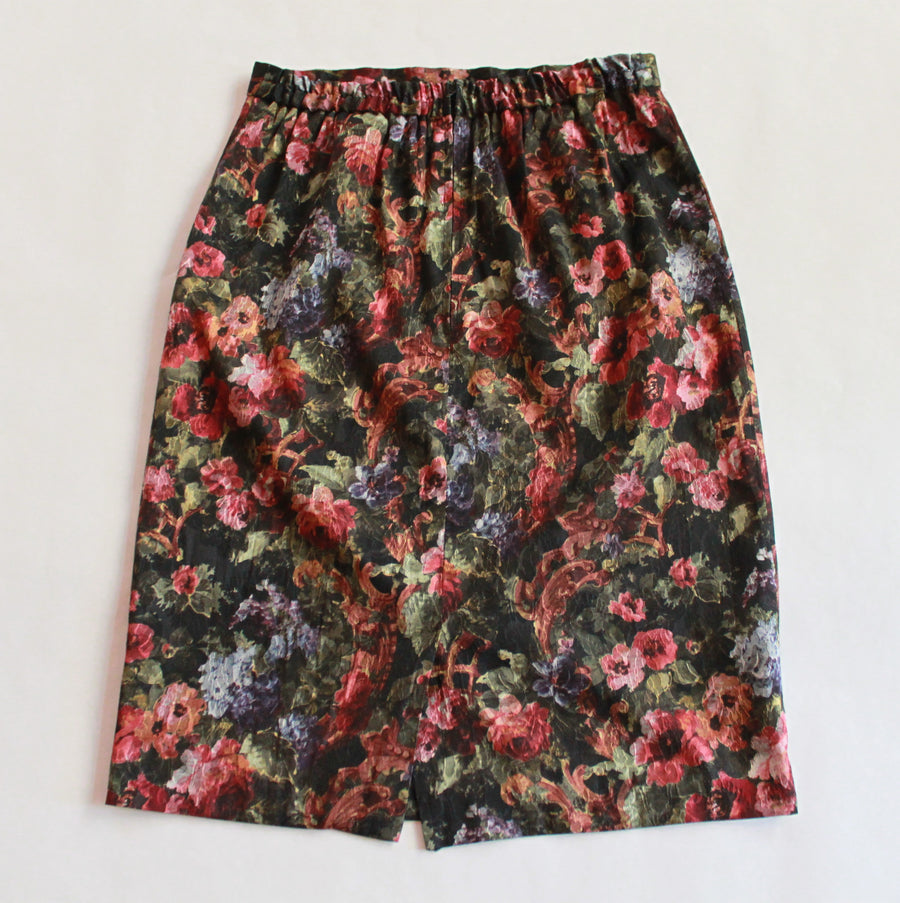 Vintage Floral Tapestry Pencil Skirt