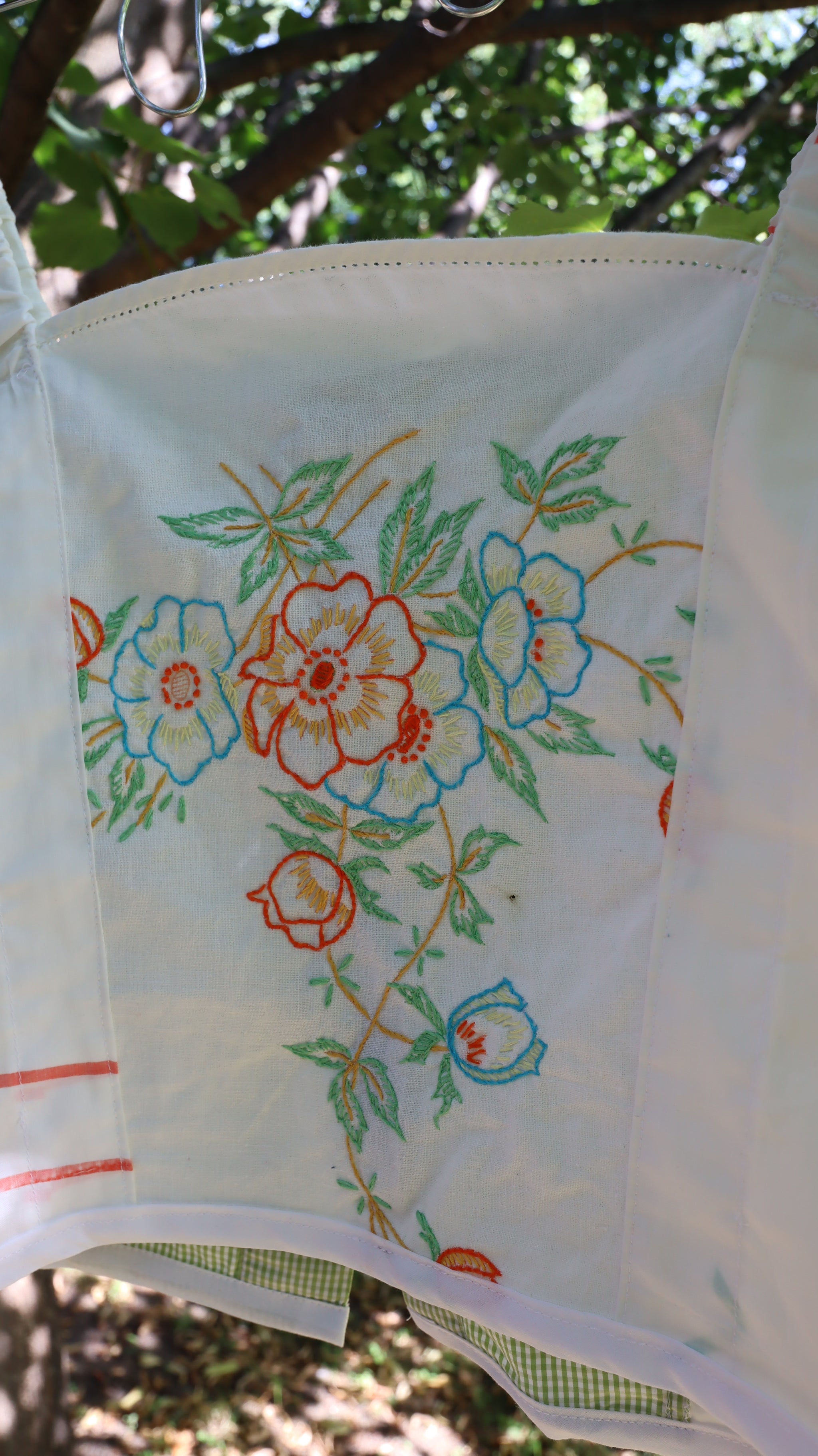Graphy Mix Media Top - Embroidered Table Runner