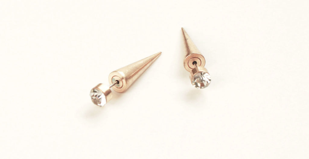 Rhinestone Earrings w/Spike Backing