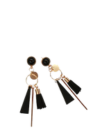 Moving Parts Black & Gold Earrings