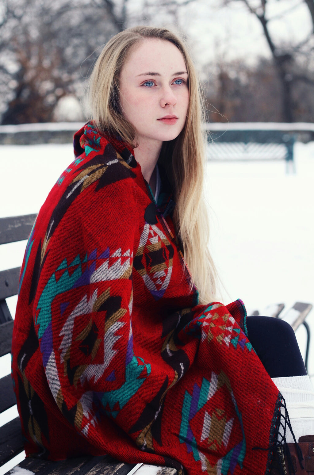 Boho Aztec Printed Poncho