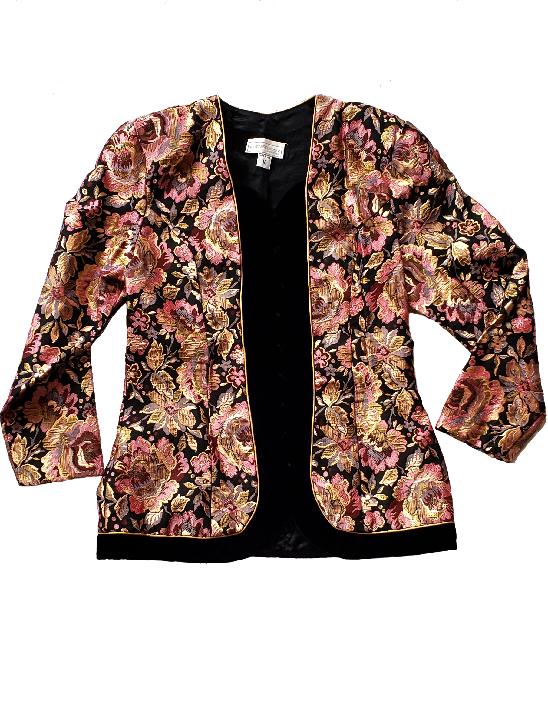 Vintage 80's Scott McClintock Sportswear Tapestry & Velvet Jacket