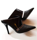 Jeffrey Campbell Handmade Ibiza Last Black Matte & Patent Slip-on Stilettos