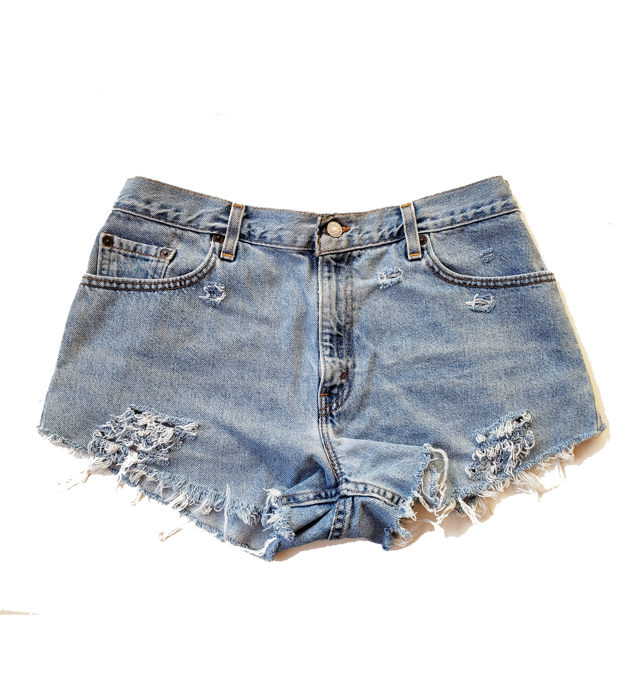 Levis high waisted denim shorts distressed frayed jean shorts by Jeansonly