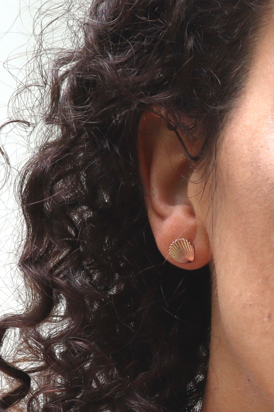 Vintage Gold Mini Shell Post Earrings