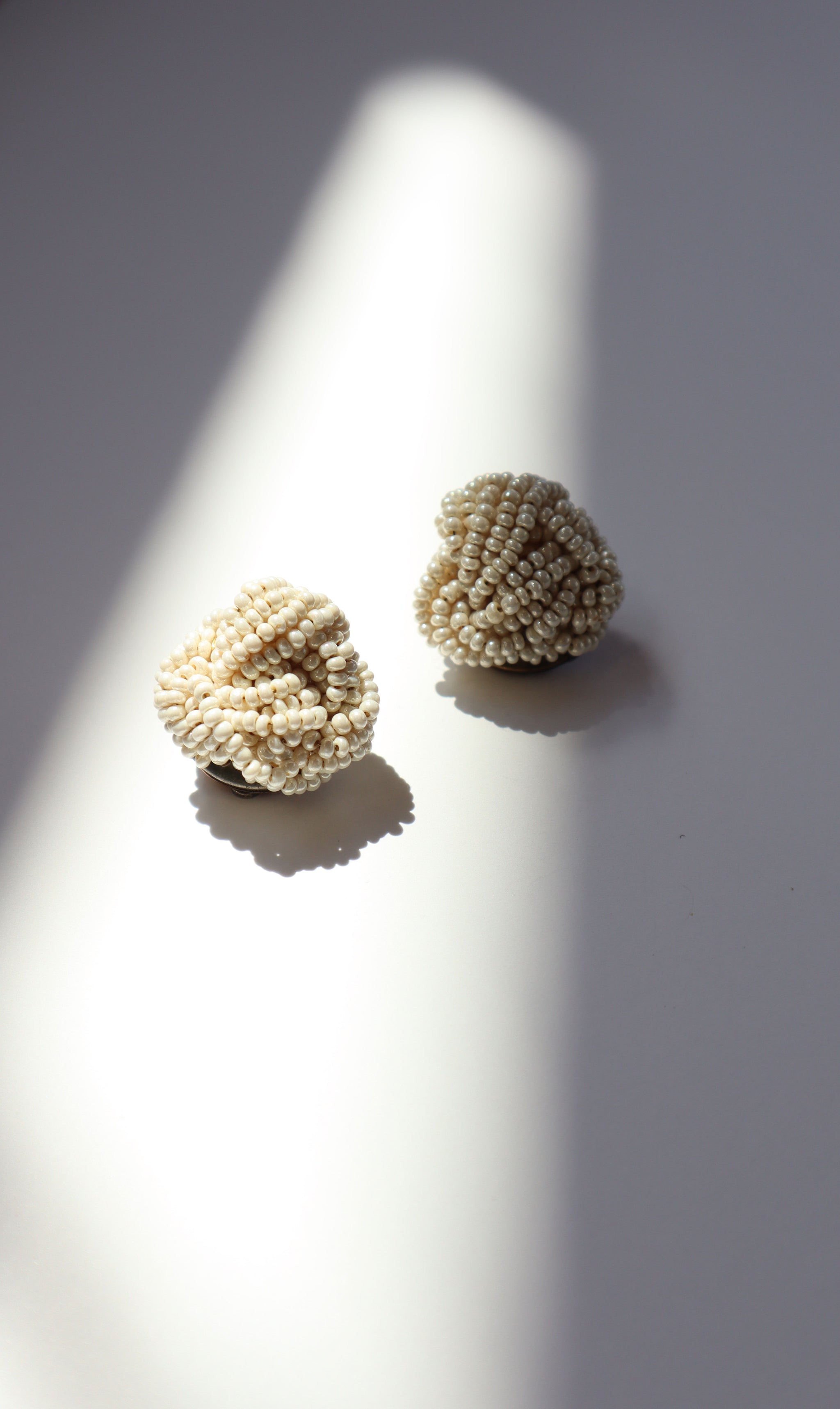 Vintage Knotted Pearl Clip-On Earrings