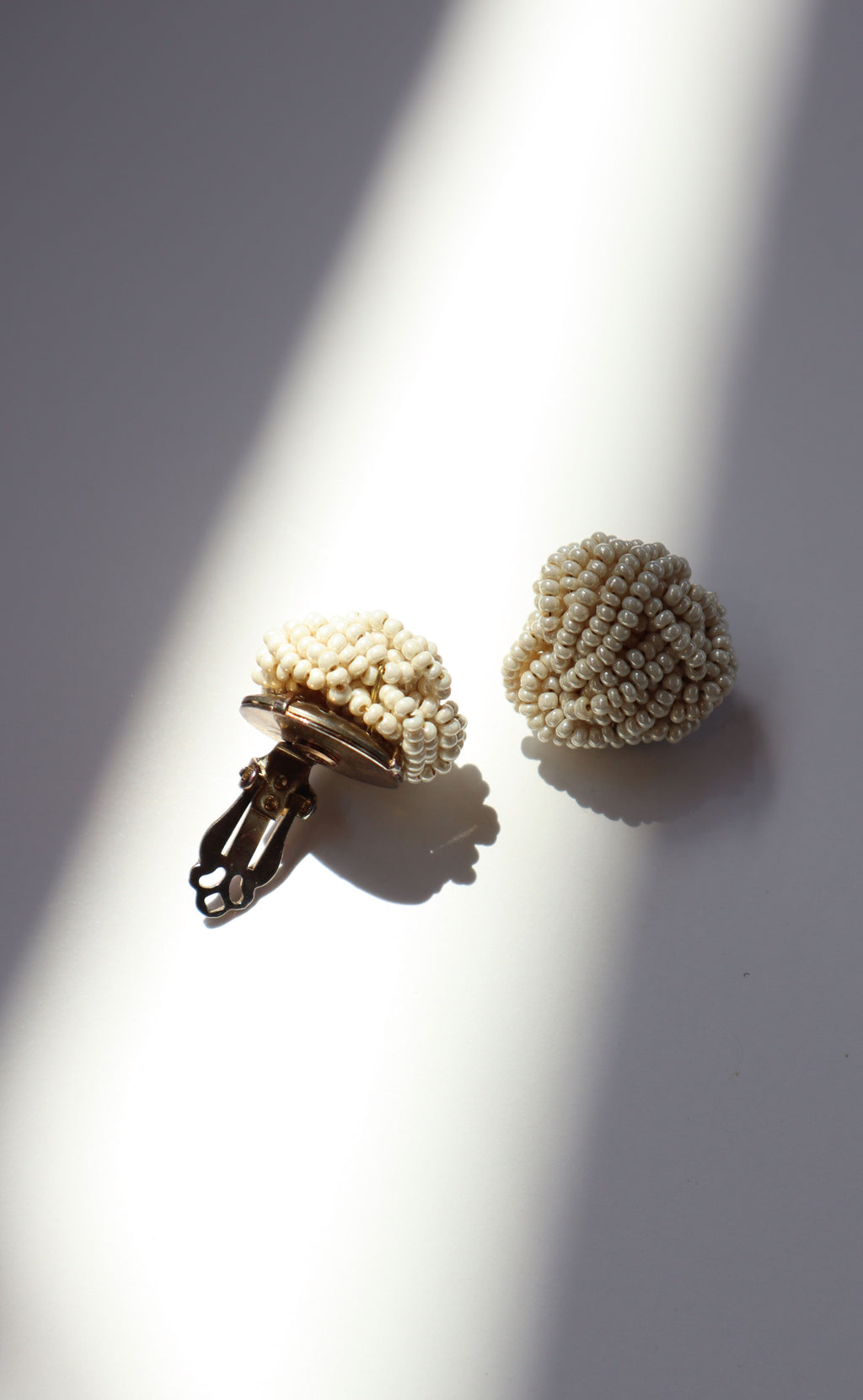 Vintage Knotted Pearl Clip-On Earrings