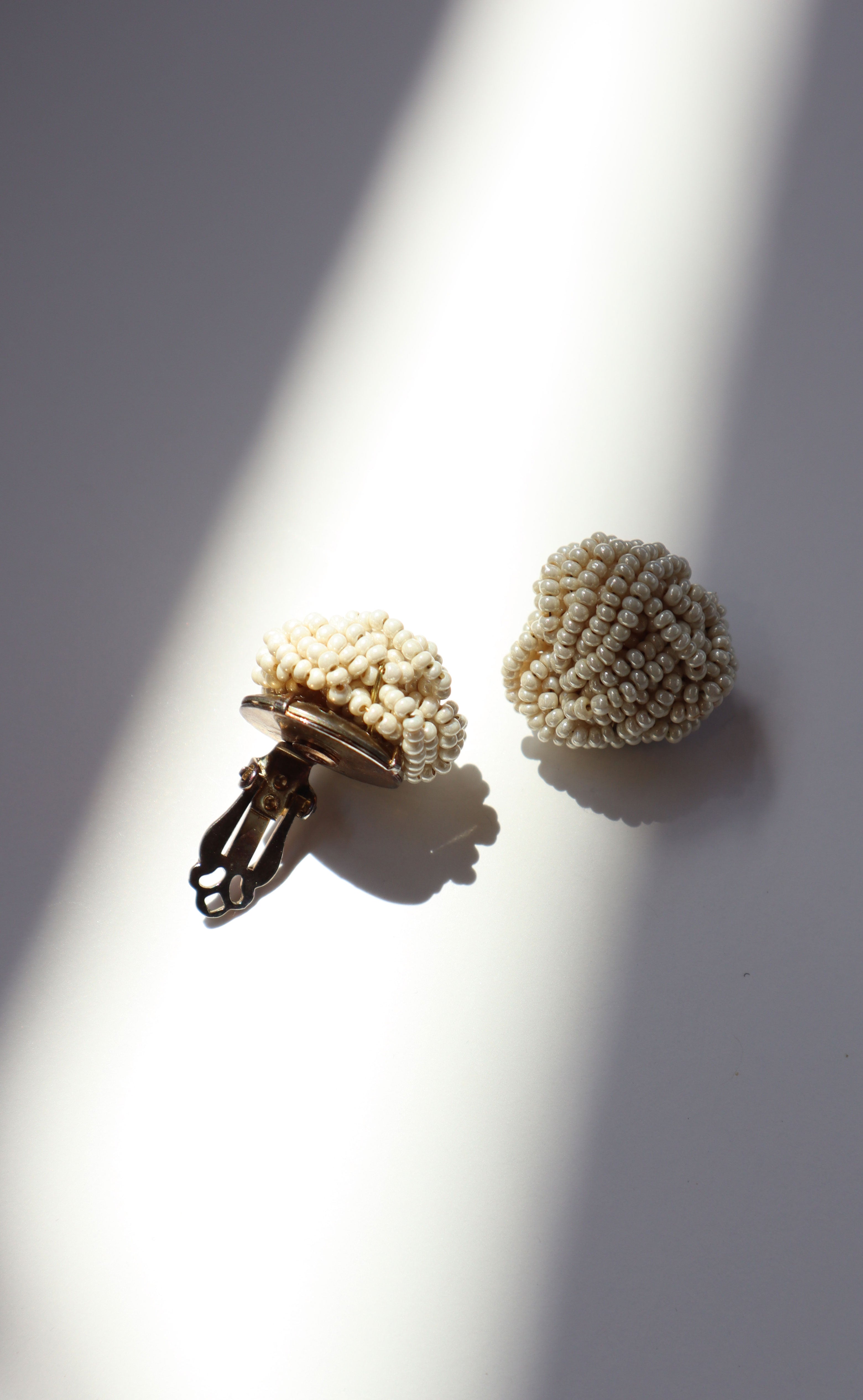 Vintage Knotted Pearl Clip-On Earrings