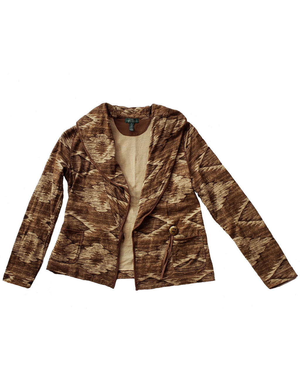 Lauren Jeans Co Ralph Lauren Knit Aztec Print Asymmetric Jacket