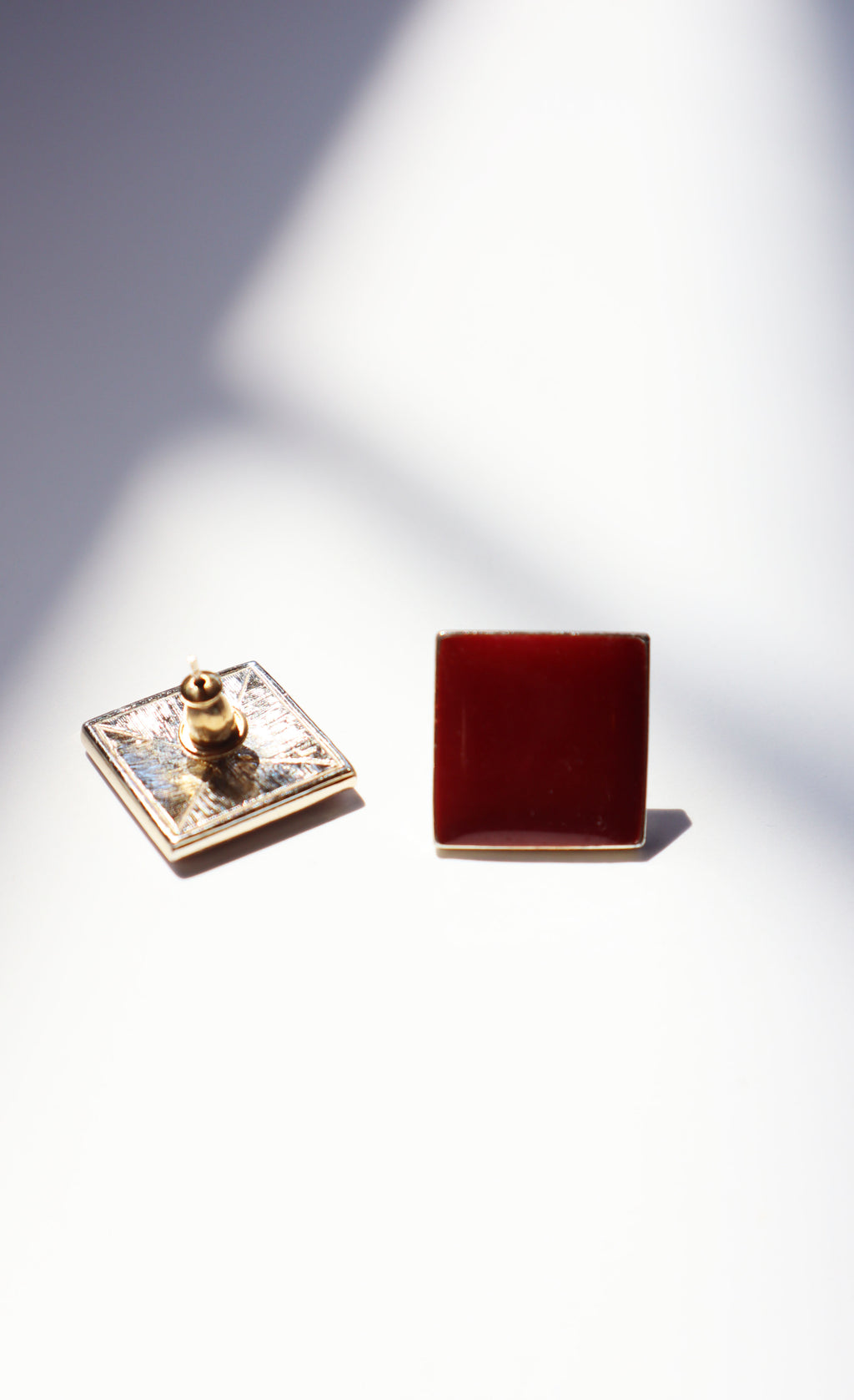 Vintage 80s Rust/Silver Enamel Earrings