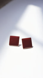 Vintage 80s Rust/Silver Enamel Earrings