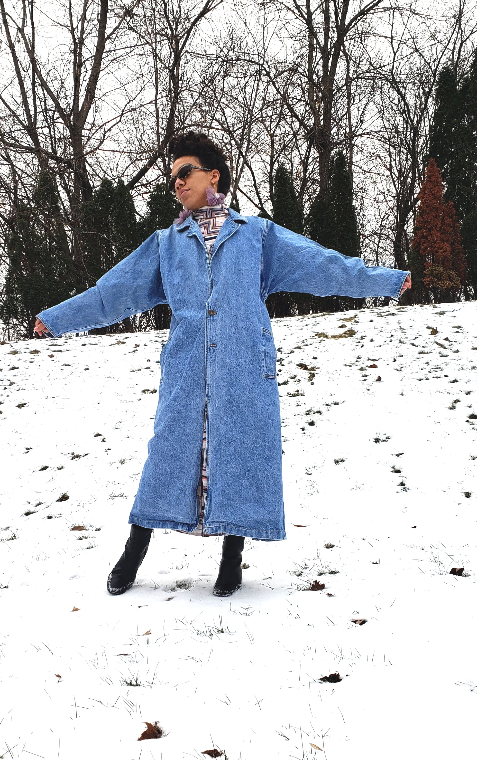 Vintage So Def 90's Light Denim Trench Coat