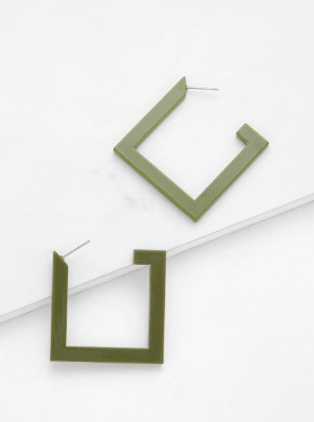 Tequila Sunrise Square Hoop Earrings