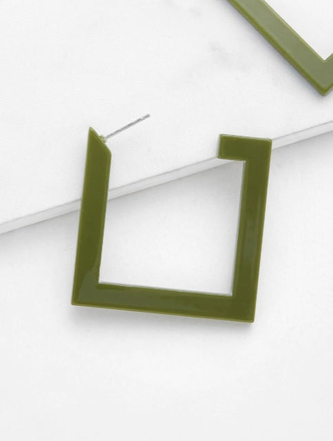 Tequila Sunrise Square Hoop Earrings