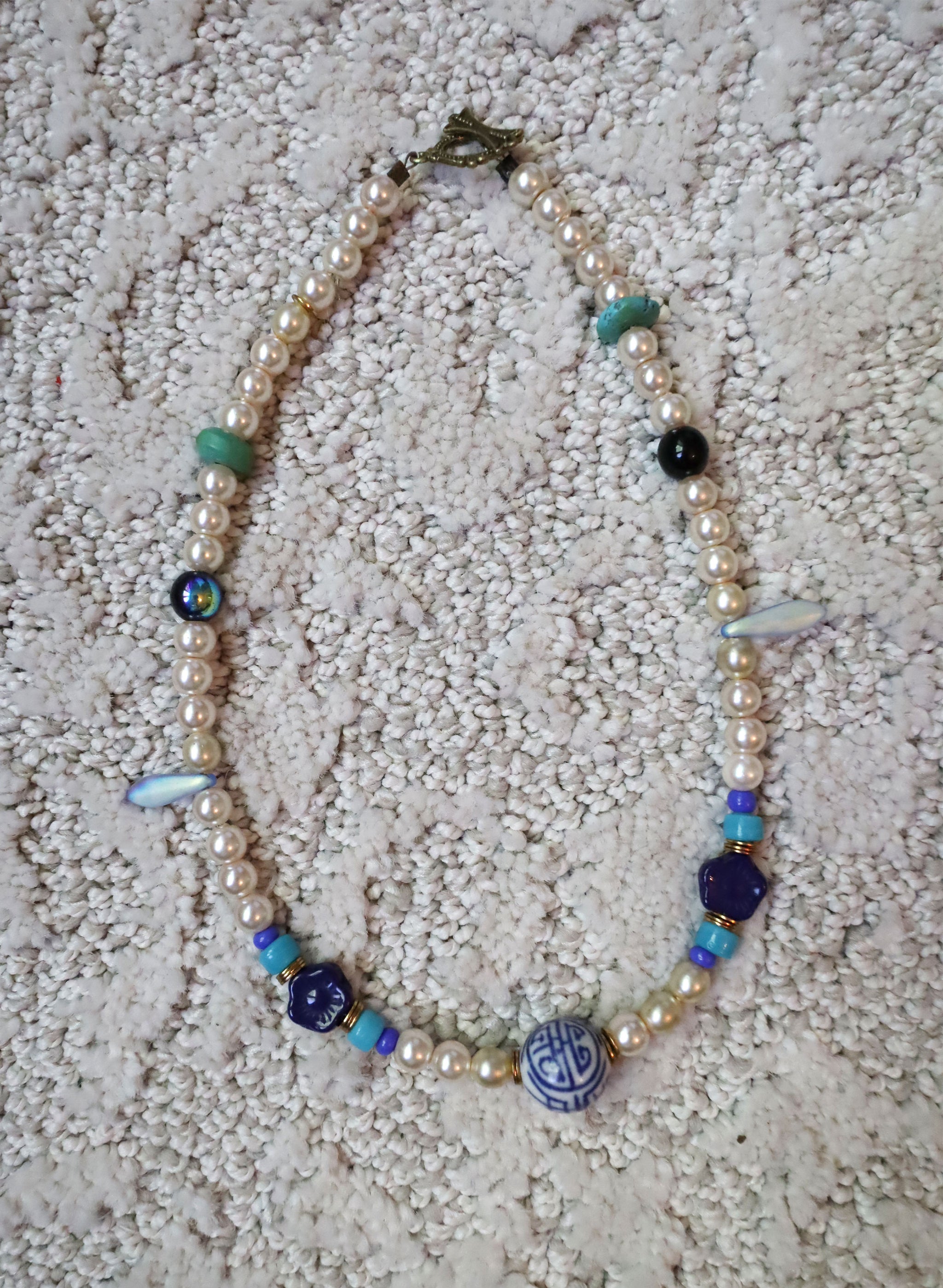 The DyNasty - Recycled Handmade Pearls & Found Beads Necklace