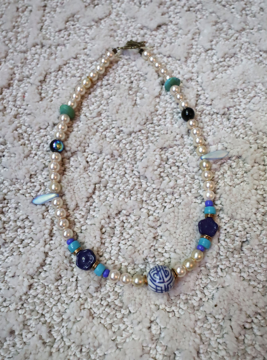 The DyNasty - Recycled Handmade Pearls & Found Beads Necklace
