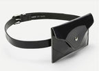 The Night is Calling Iridescent Black Patent Belted Pouch