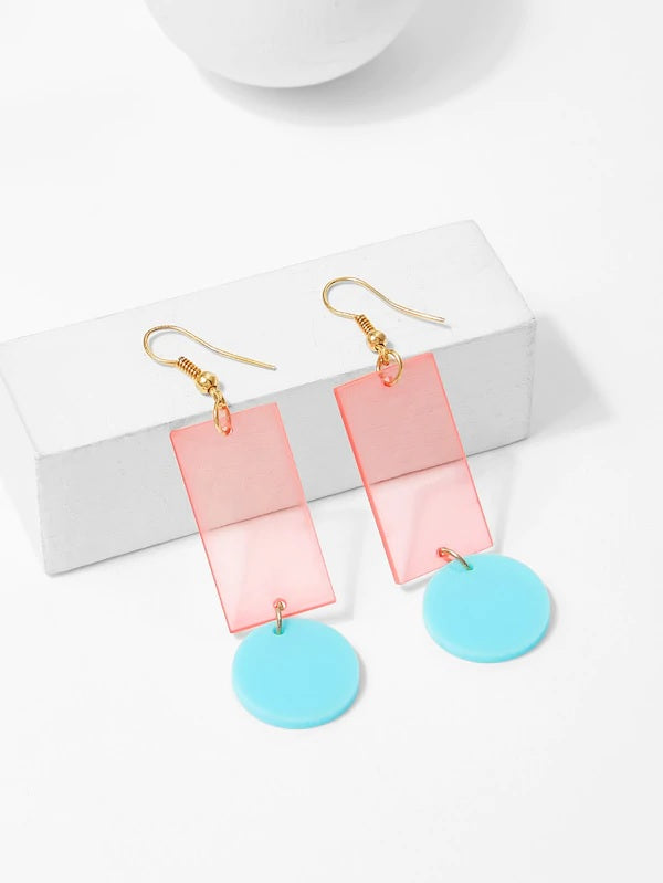 They're Jingling Baby Sheer Neon Acrylic Geo Earrings