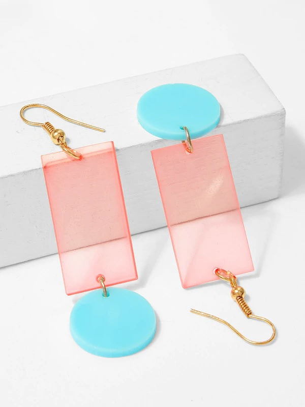 They're Jingling Baby Sheer Neon Acrylic Geo Earrings