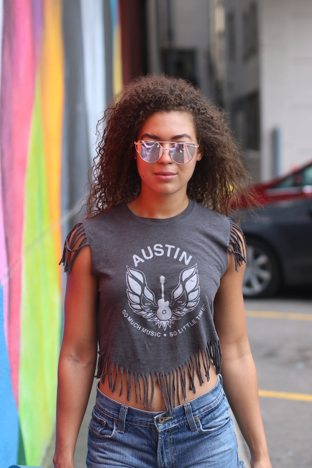 Altered Austin - So Much Music So Little Time Hand Frayed Tee (Only 1)