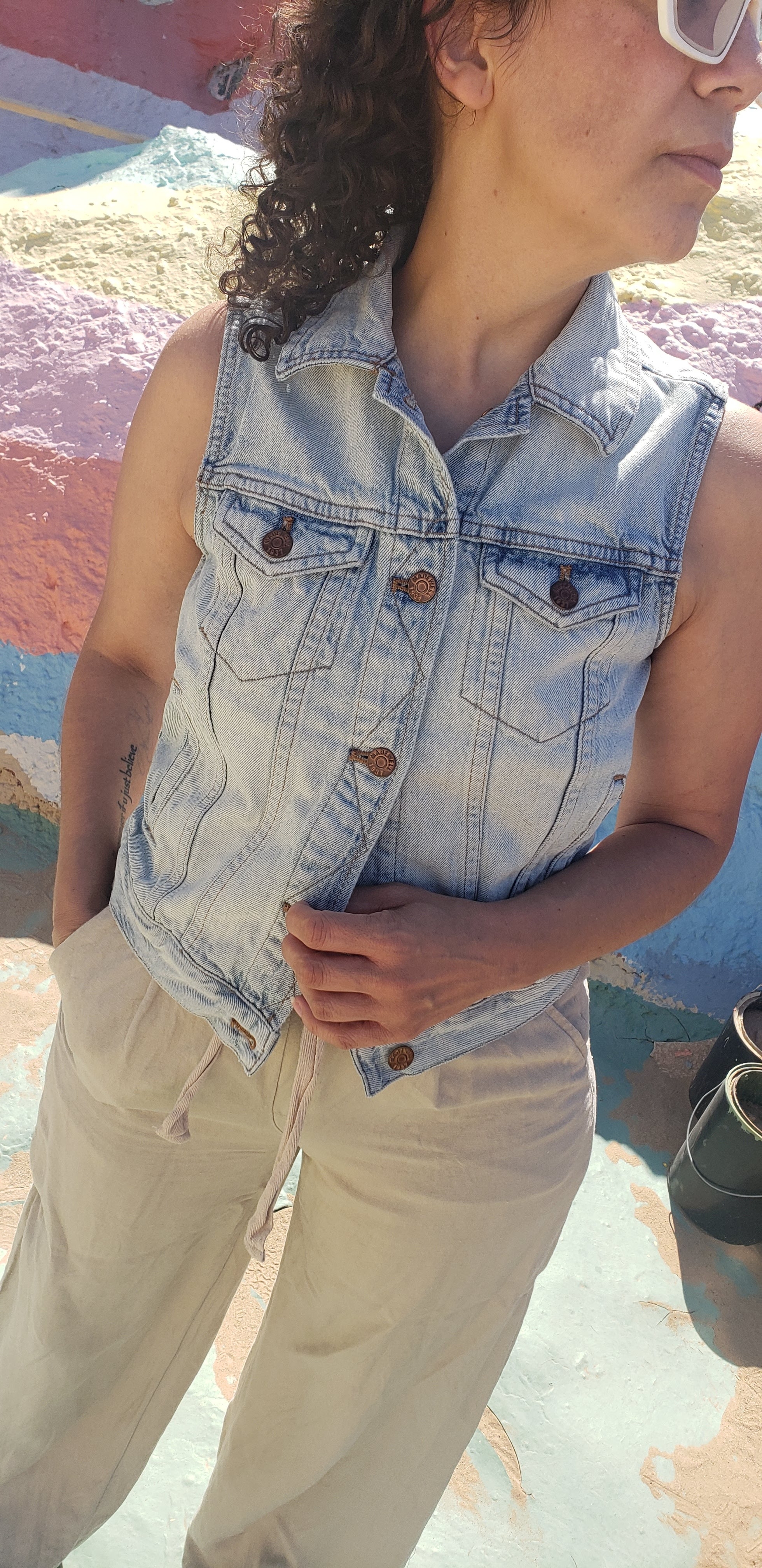Madewell Bleached Denim Vest