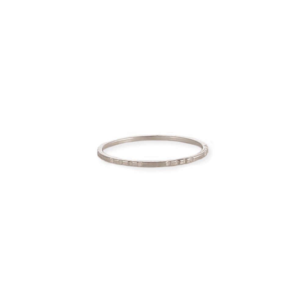 Silver Etched Midi Knuckle Ring